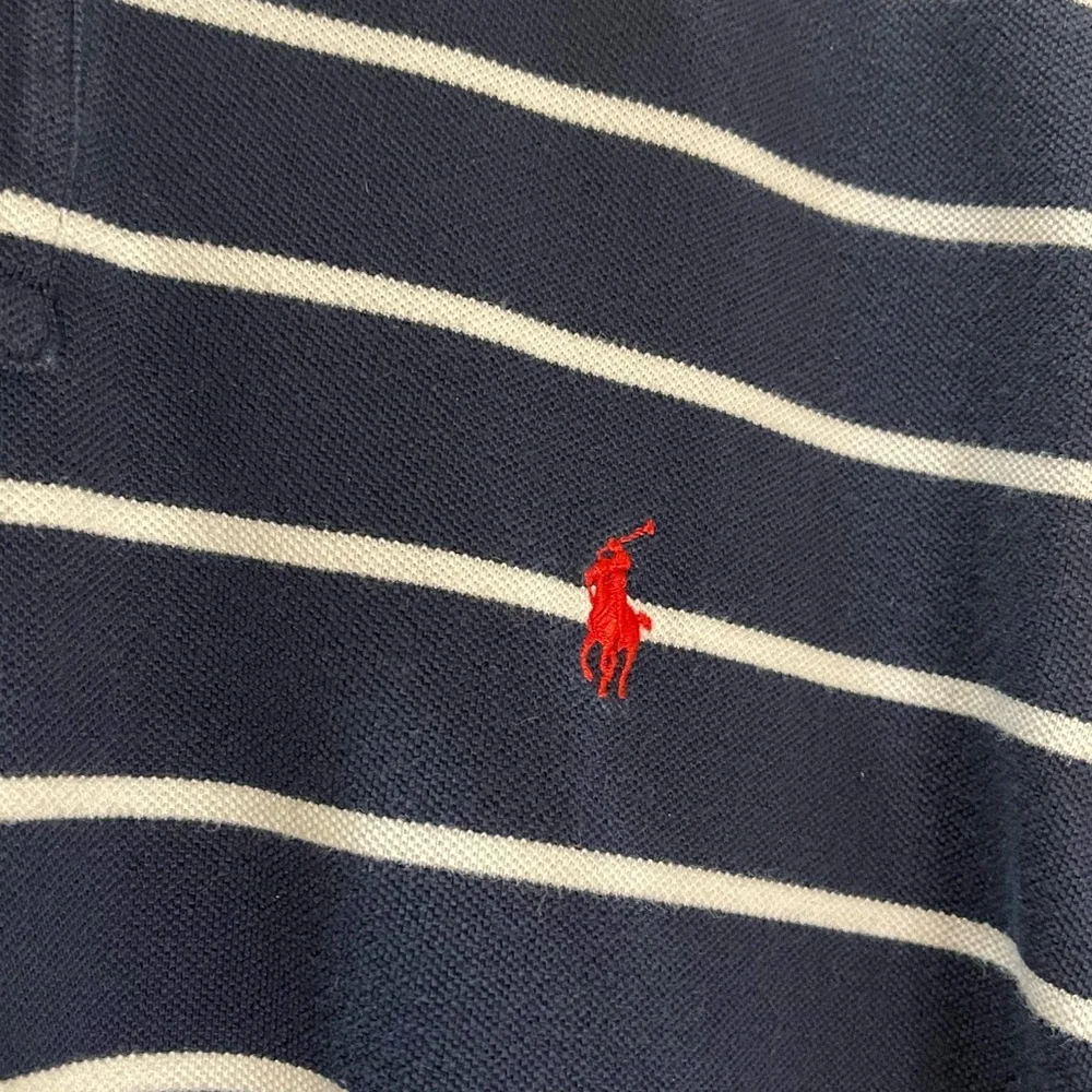 Polo Ralph Lauren Navy and White Striped Polo Size XL